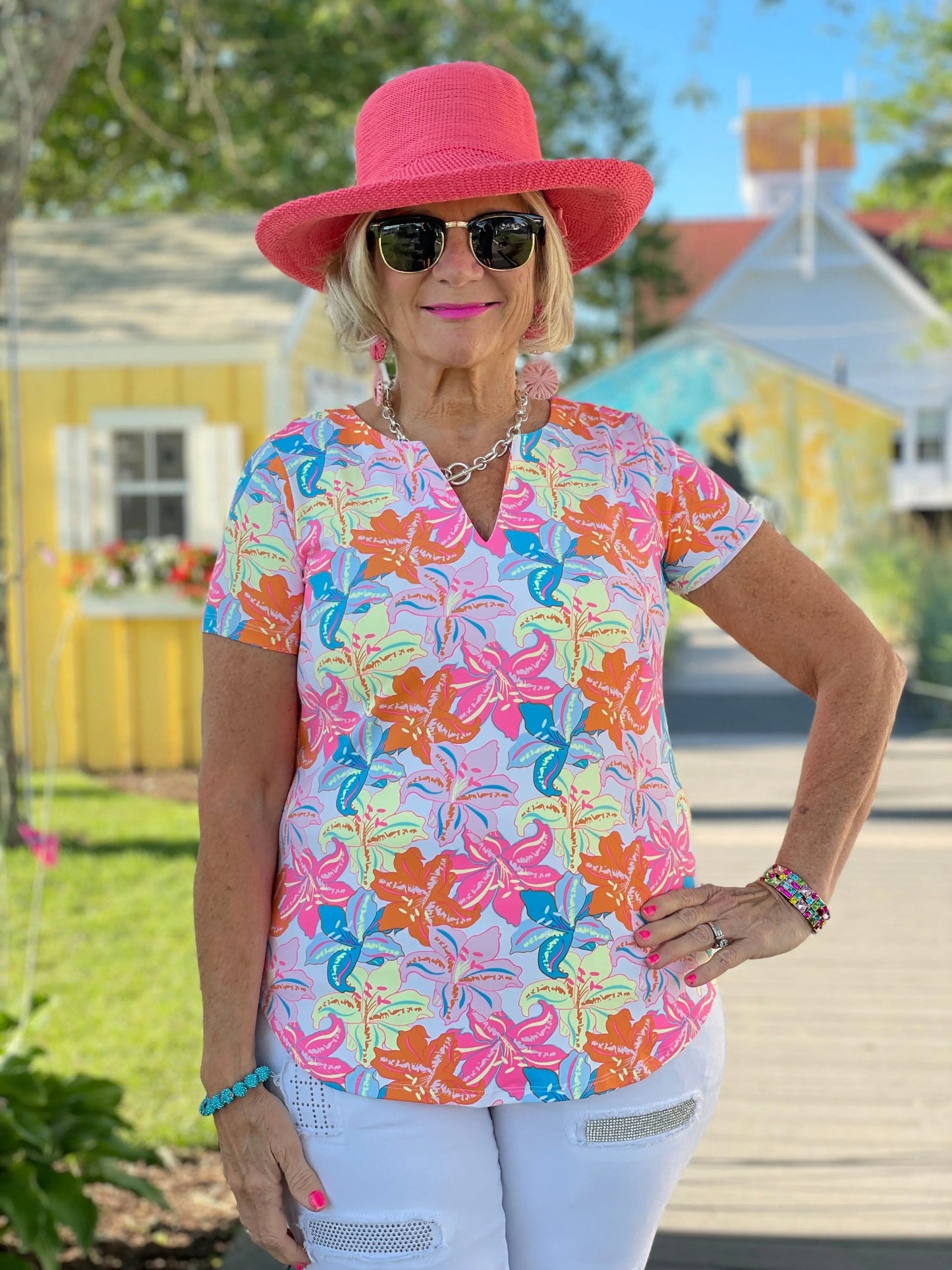PALM BEACH GARDEN SHORT SLEEVE TOP