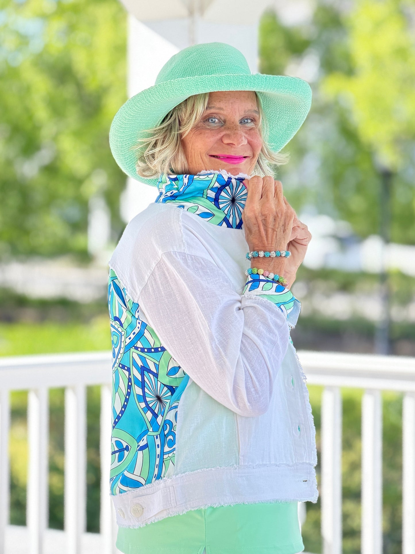MINT MOSAIC LINEN JACKET