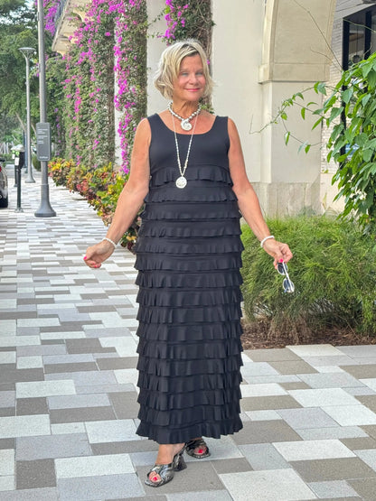 MIAMI NIGHTS  BLACK BLACK CHA CHA DRESS
