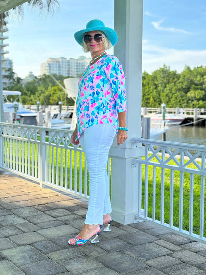 PINK PETALS ASYMMETRICAL TOP
