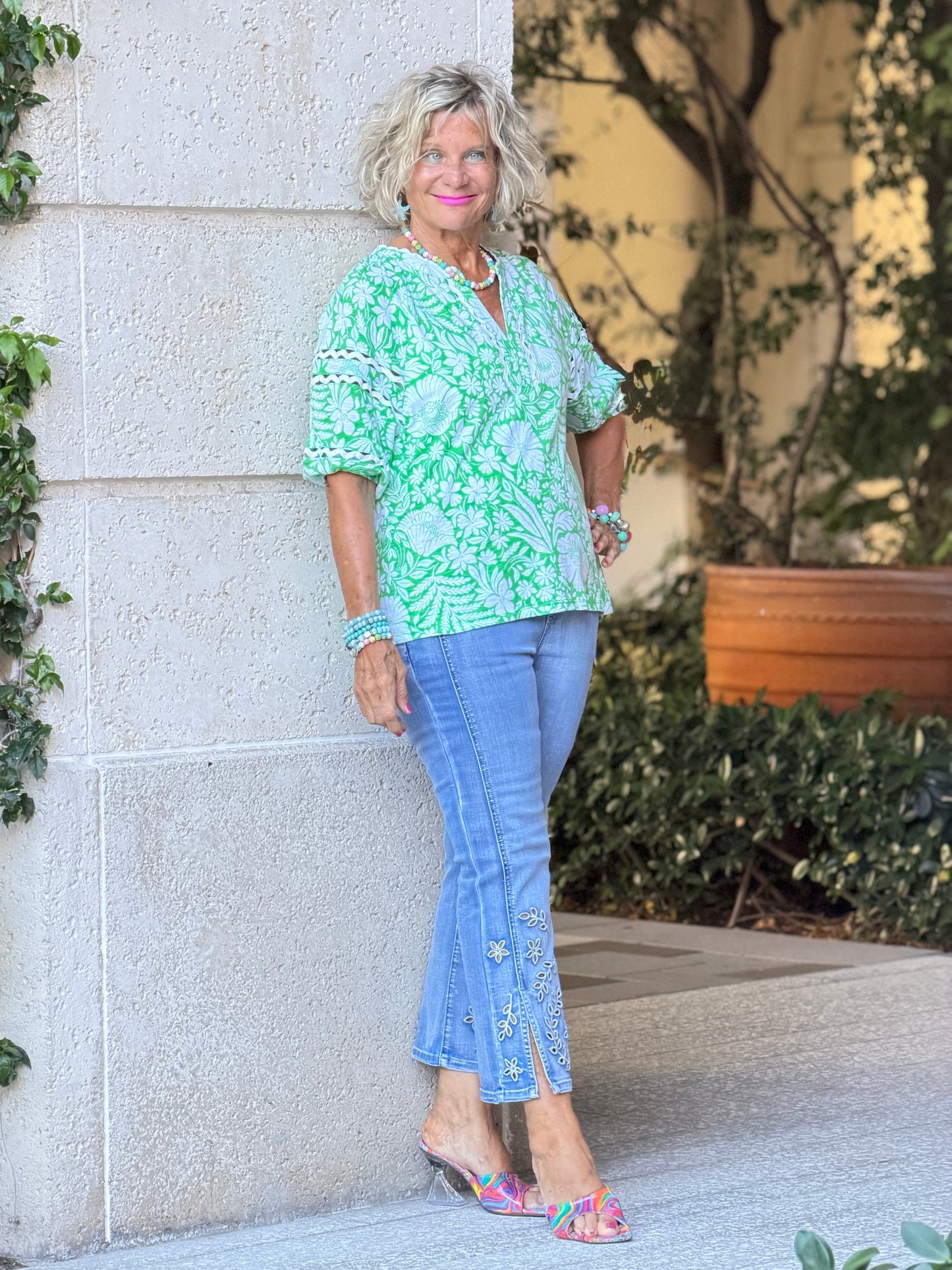 SPRING GREEN BOHO TOP