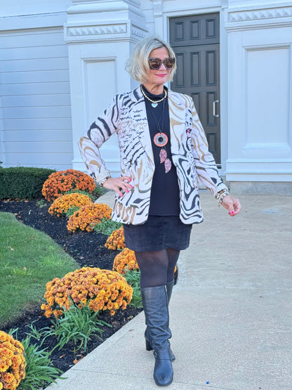 One Size Fierce Panther Print Blazer