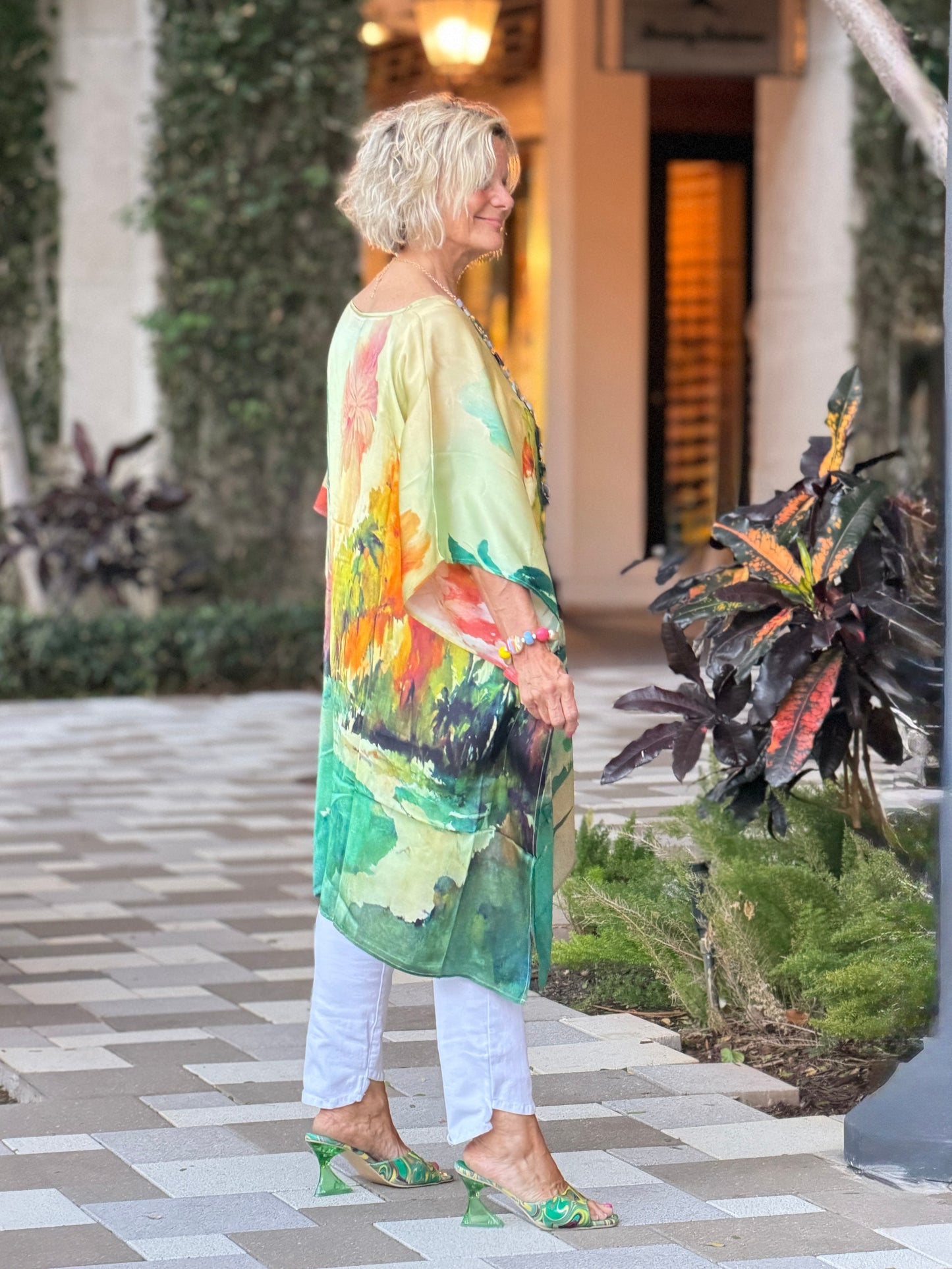 Sunset Palms Modal Kaftan