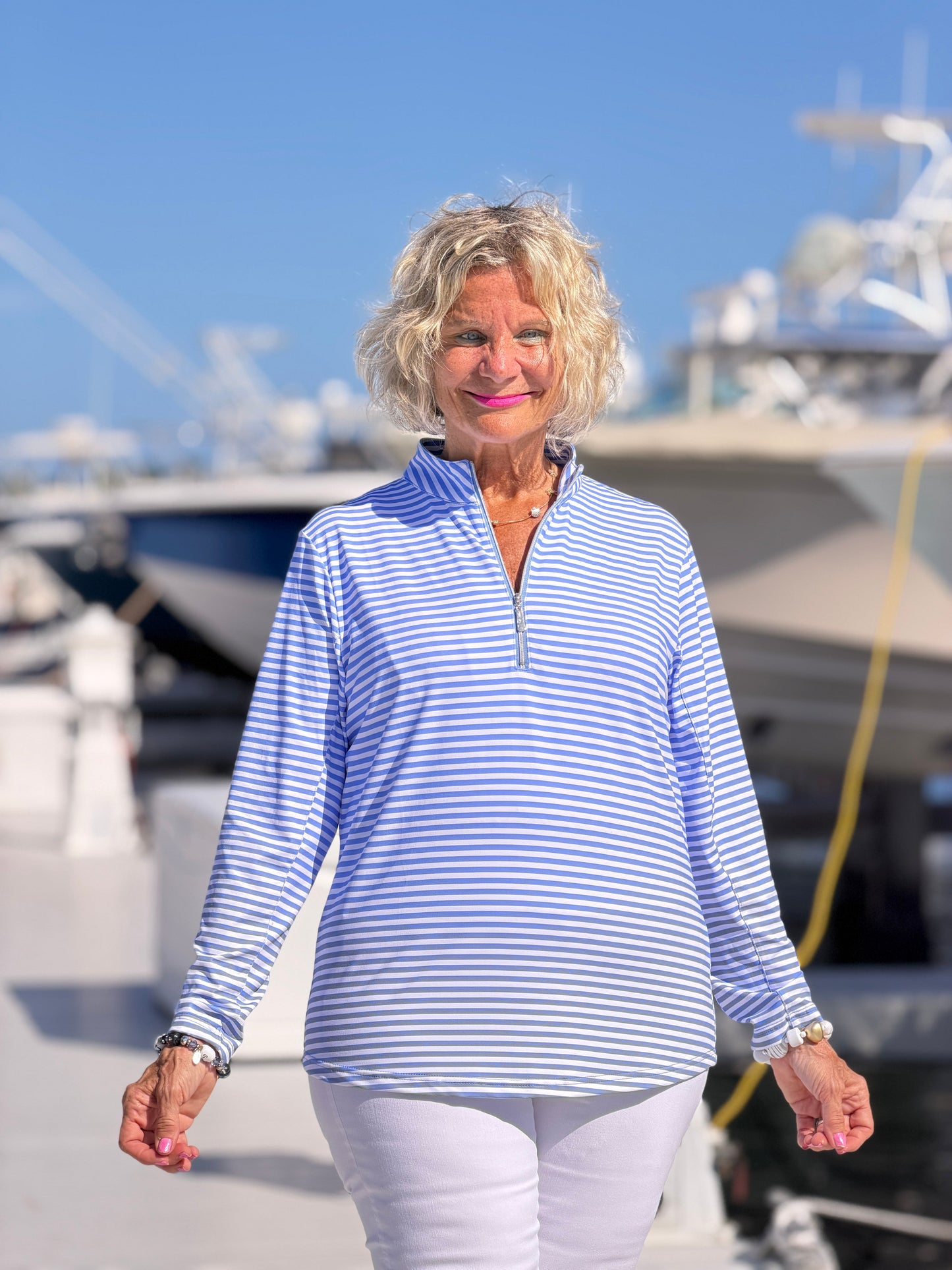 MARINA PERRI HALF ZIPPER TOP