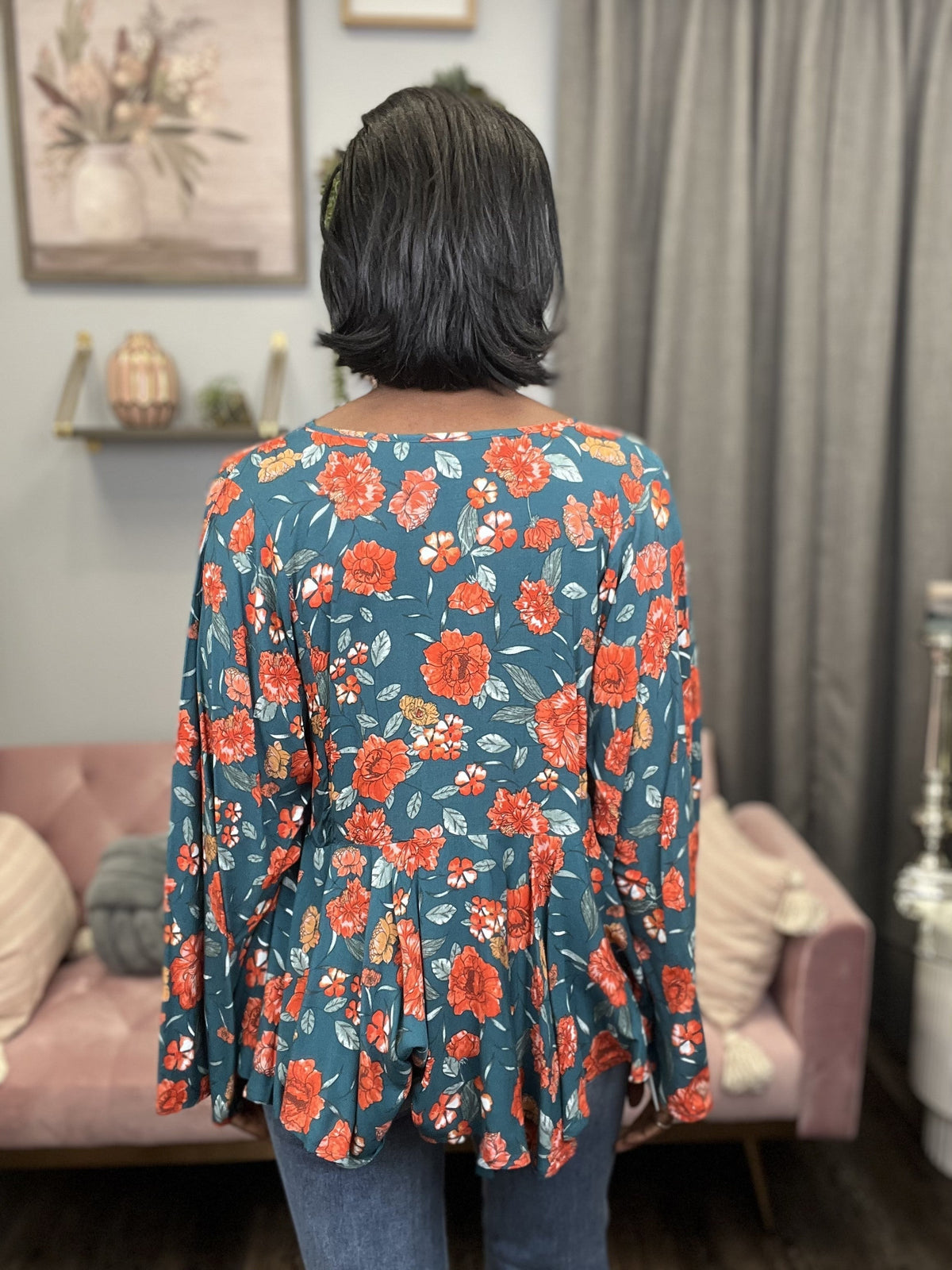 Pop To The Scene Women's Peplum Long Sleeve Top