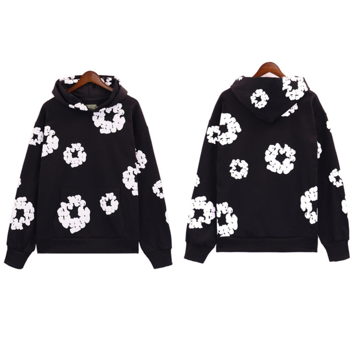 Denim Tears Outfit:Hoodie/Sweatpants (Separate Purchase Options) Puff Print Couple Loose Hooded Sweater