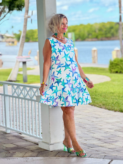 STARFISH TANK SHIFT DRESS UPF+ 50 DRESS