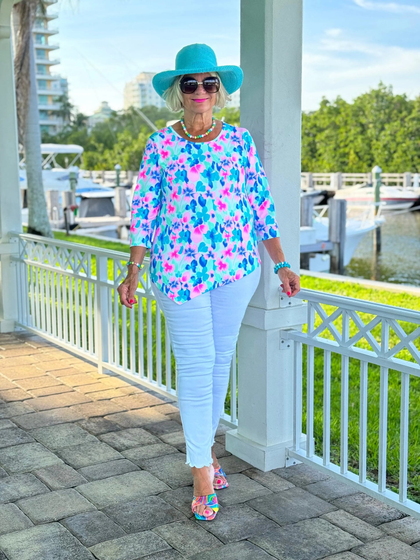 PINK PETALS ASYMMETRICAL TOP