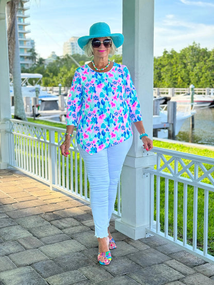 PINK PETALS ASYMMETRICAL TOP