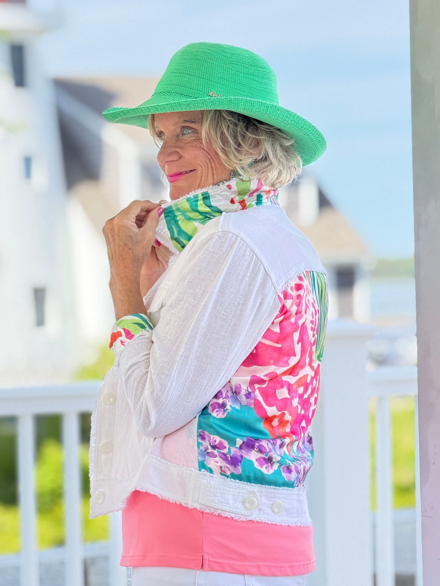 PINK PARADISE GARDEN LINEN JACKET