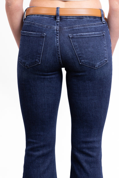 The Gwen Mid-Rise Tummy Control Flare - Three Inseams (Blue)