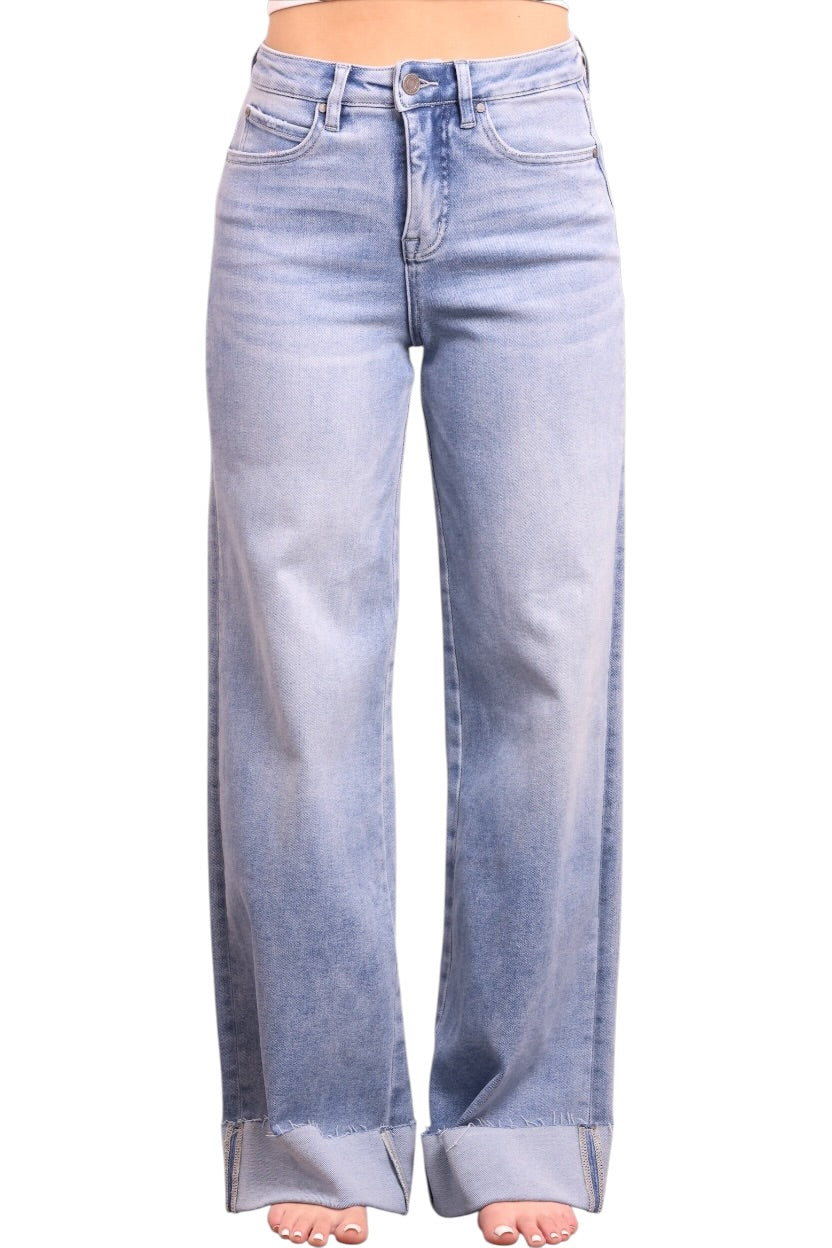 The Tarin High-Rise Tummy Control Cuffed Wide Leg Jeans - Three Inseams