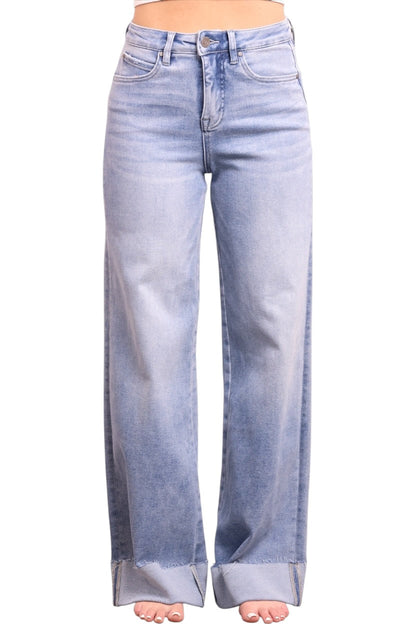 The Tarin High-Rise Tummy Control Cuffed Wide Leg Jeans - Three Inseams