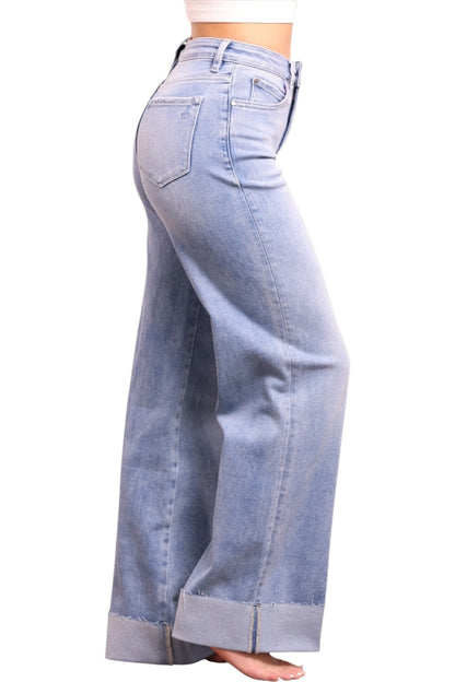 The Tarin High-Rise Tummy Control Cuffed Wide Leg Jeans - Three Inseams