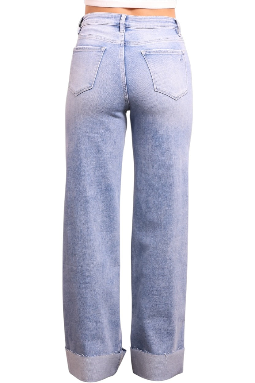 The Tarin High-Rise Tummy Control Cuffed Wide Leg Jeans - Three Inseams