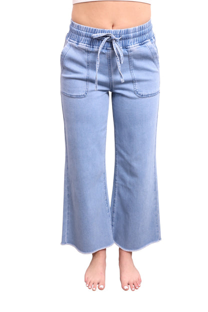 The May High-Rise Elastic Waist Wide Leg Jeans