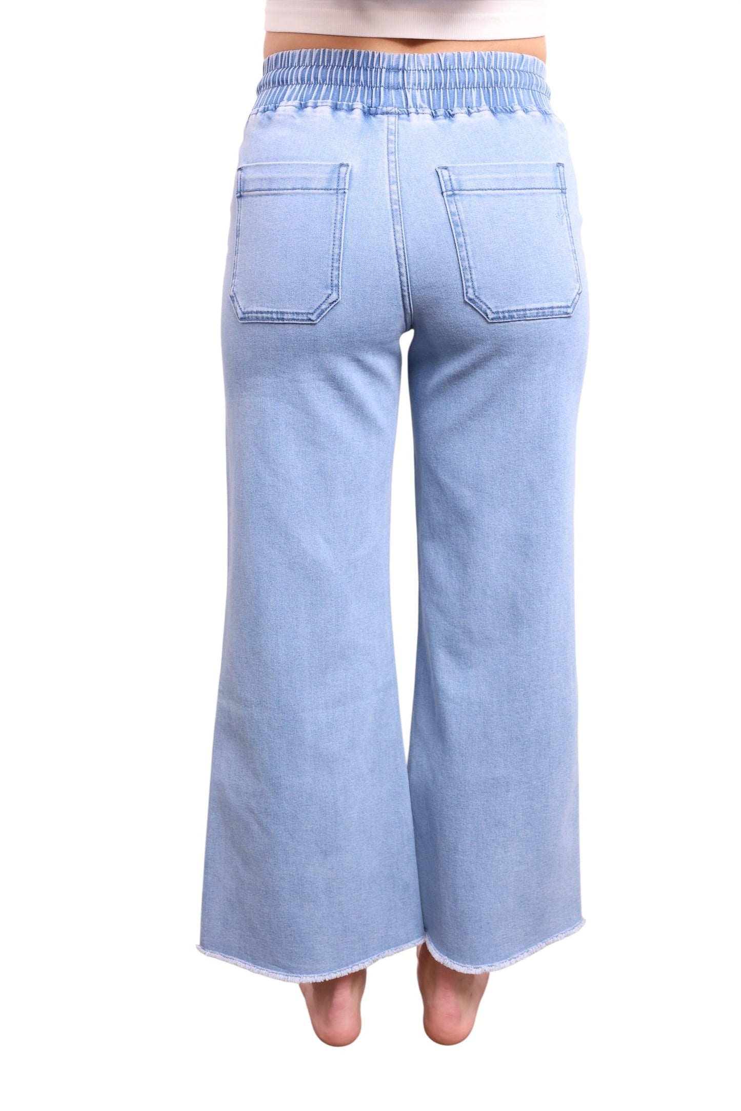 The May High-Rise Elastic Waist Wide Leg Jeans