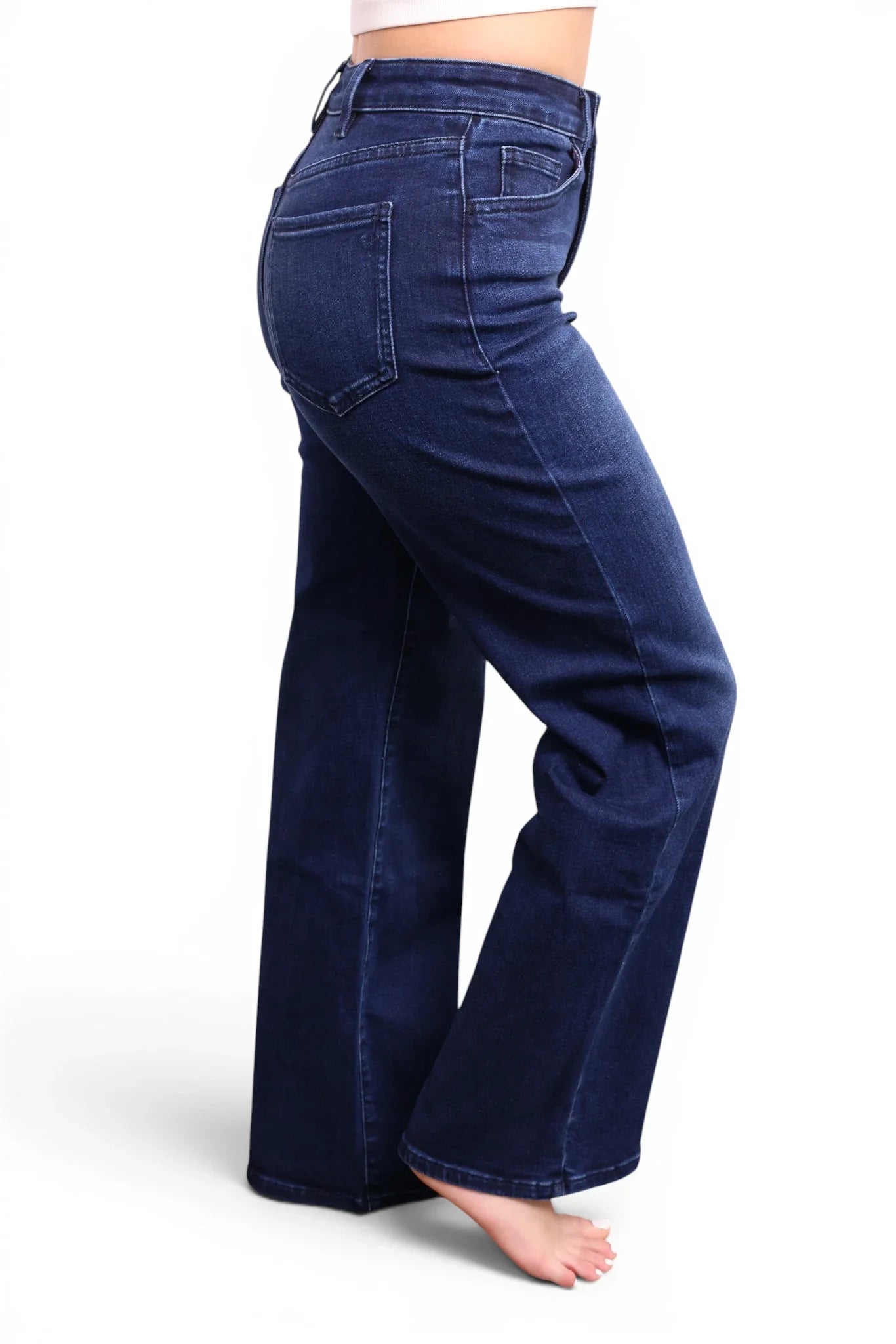 The Jenny High-Rise Tummy Control Vintage Dark Blue Wide Leg Jeans