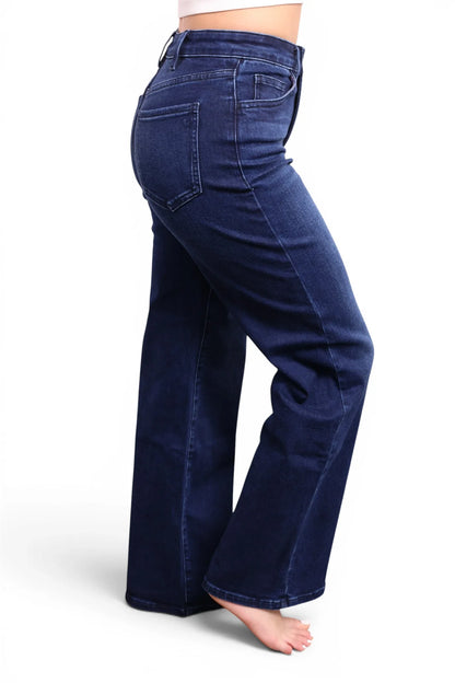 The Jenny High-Rise Tummy Control Vintage Dark Blue Wide Leg Jeans