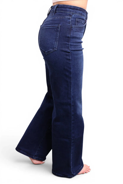 The Jenny High-Rise Tummy Control Vintage Dark Blue Wide Leg Jeans