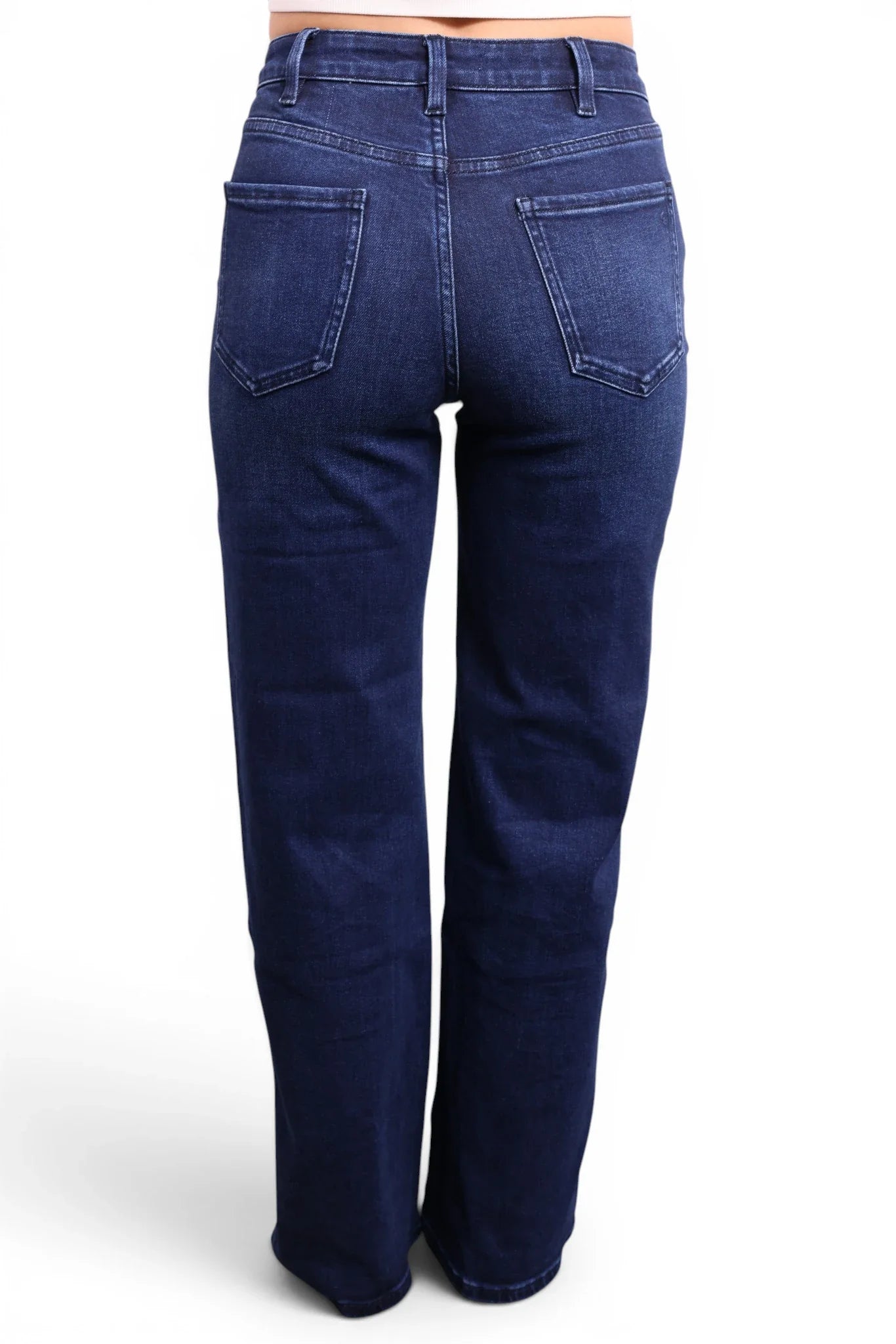 The Jenny High-Rise Tummy Control Vintage Dark Blue Wide Leg Jeans