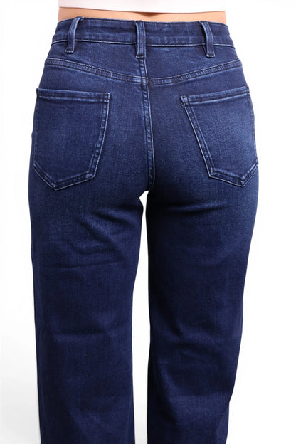 The Jenny High-Rise Tummy Control Vintage Dark Blue Wide Leg Jeans