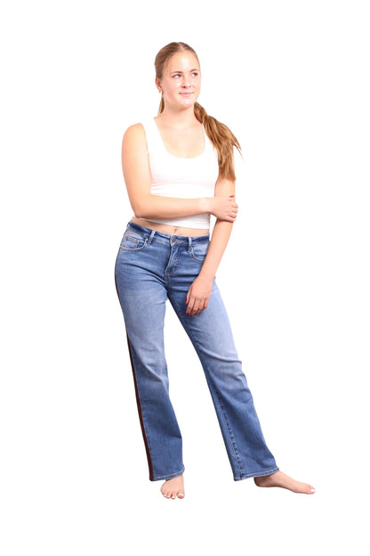 The Hattie Mid-Rise Tummy Control Relaxed Straight Leg Jeans