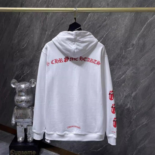 Chh Chrome Hearts Hoodie Autumn/Winter Letter Red Mouth Print Hooded Sweater