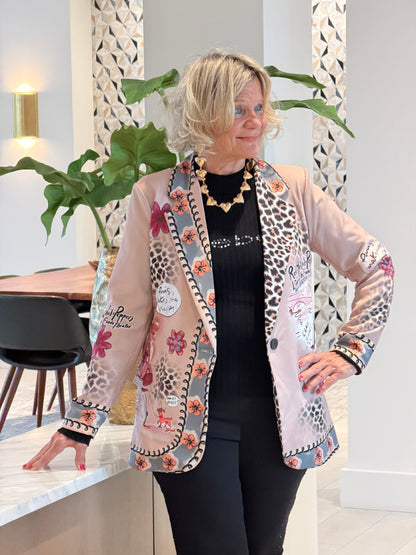 LUPA One Size Italian Parisian Chic Print Blazer  SHIPPING NOV 13-16
