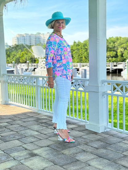 SANDY BEACH COLOR ASYMMETRICAL TOP