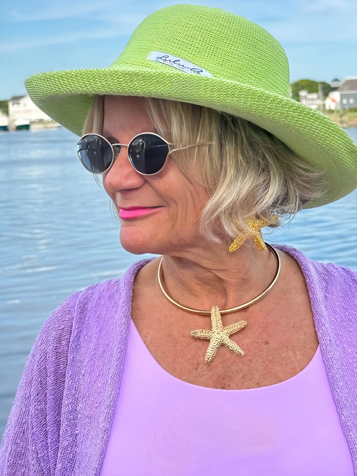 STARFISH BLING GOLD CHOKER SET
