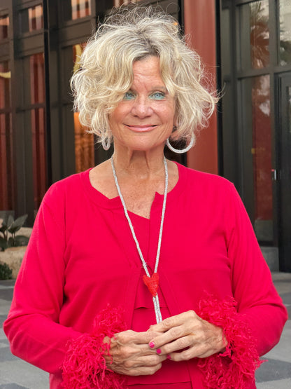 SECRET RED HEART BLING NECKLACE