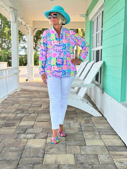 SANDY BEACH COLOR HALF ZIPPER