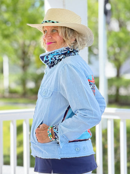 NAUTICAL CREST LINEN JACKET