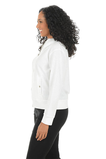 Waffle Knit Zip-Front Jacket