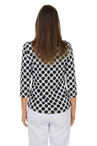 Twisted Knots UPF50+ Ruffle Neck Top