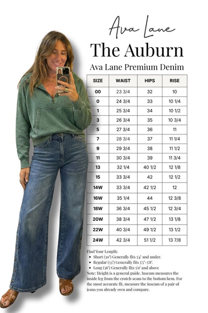 The Auburn High-Rise Tummy Control Wide Leg Jeans - Three Inseams