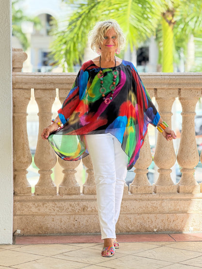 SOPHIA BLACK SILK TOP