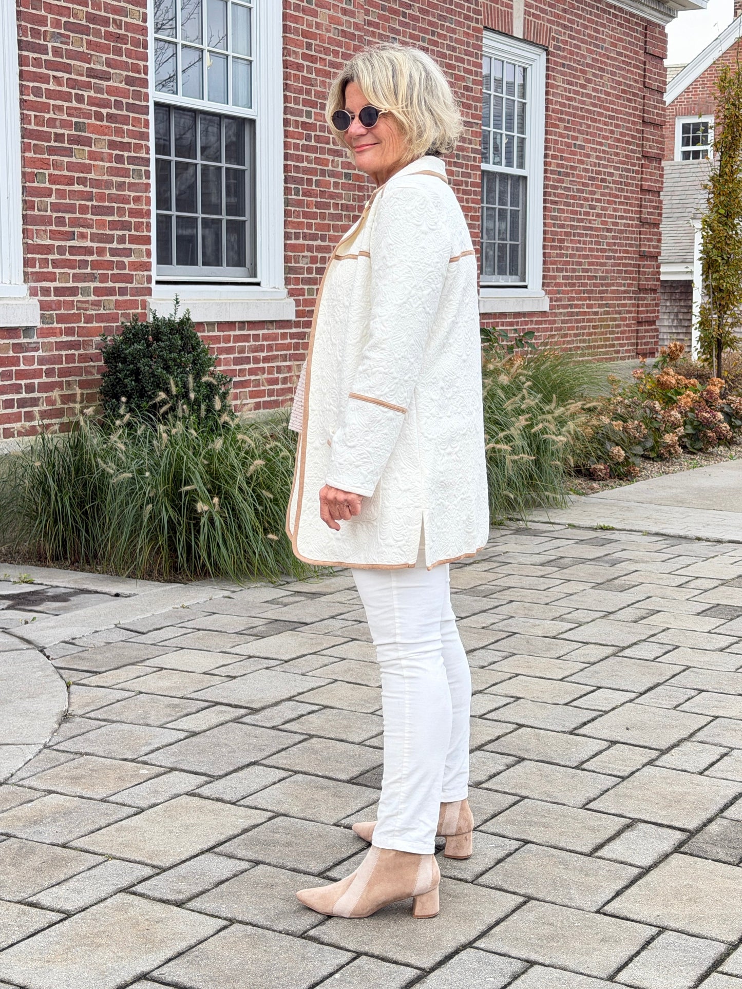 Piping Quilted Shearling Jacket