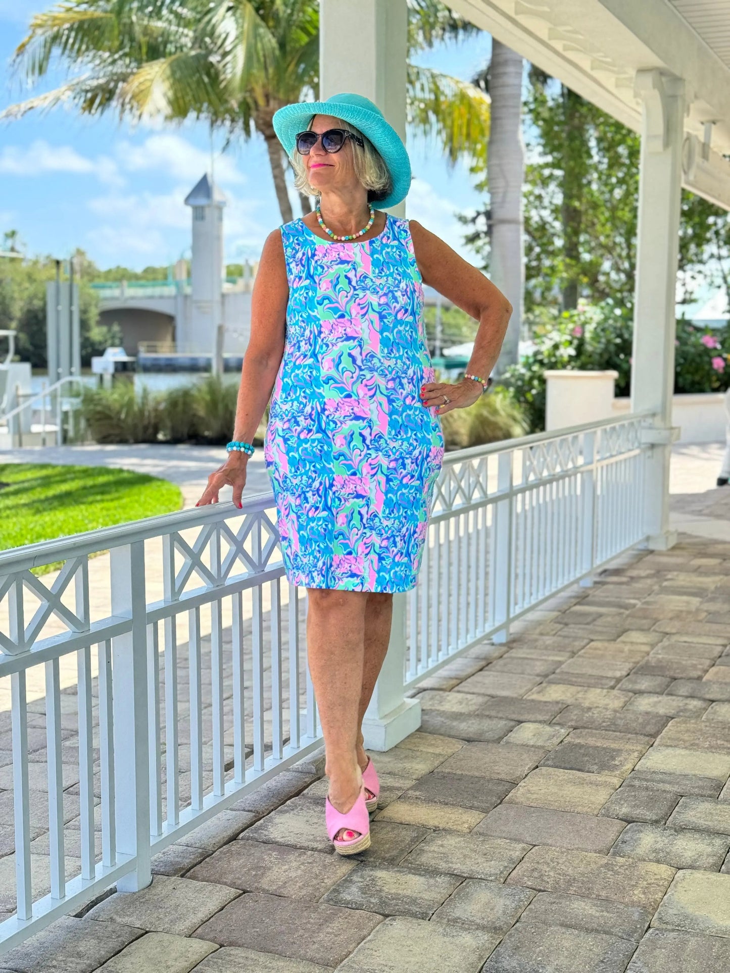 SPLASH OF PINK  SHIFT DRESS