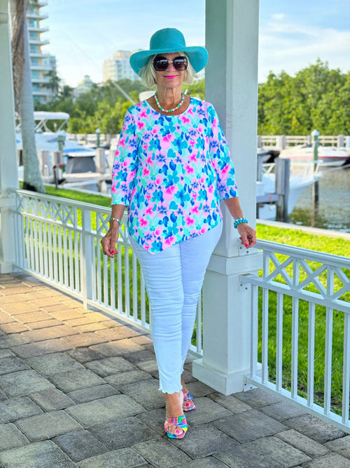 PINK PETALS ASYMMETRICAL TOP