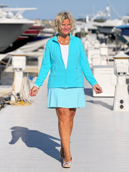OCEAN BLUE STRIPED SKORT