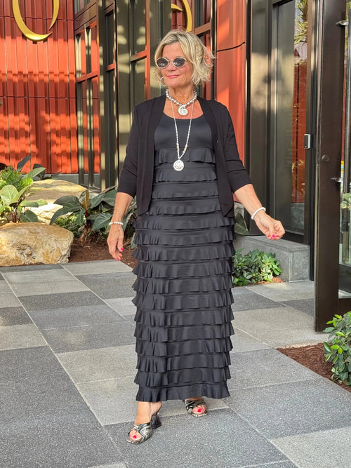 MIAMI NIGHTS  BLACK BLACK CHA CHA DRESS