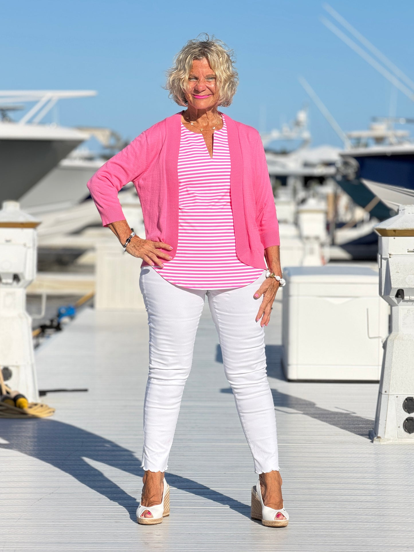 MARINA PINK STRIPE TANK