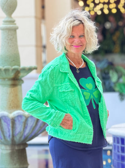 NAVY SHAMROCK SWEATER