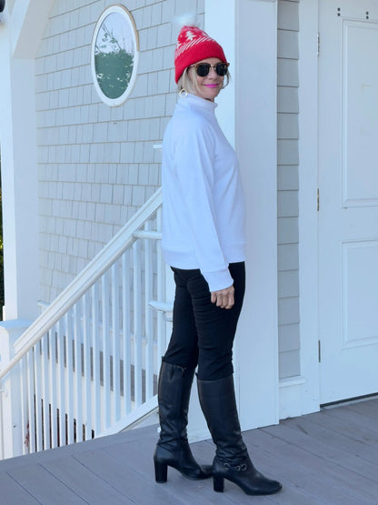 MOCK NECK WHITE TOP