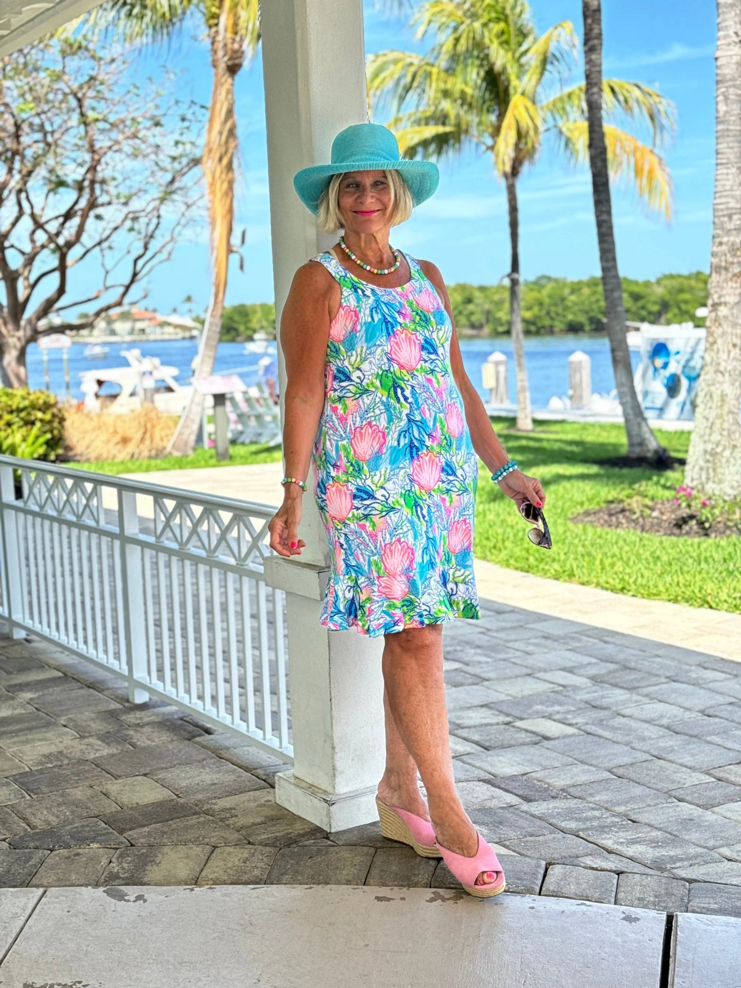 SEASHELL SHIFT HALTER RUFFLE