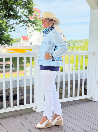 NAUTICAL CREST LINEN JACKET