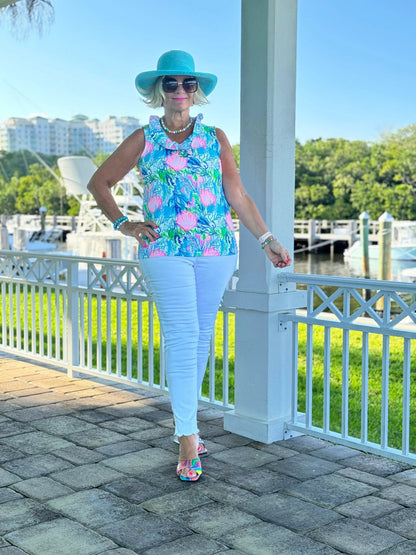 SEASHELL BEACH SLEEVELESS RUFFLE