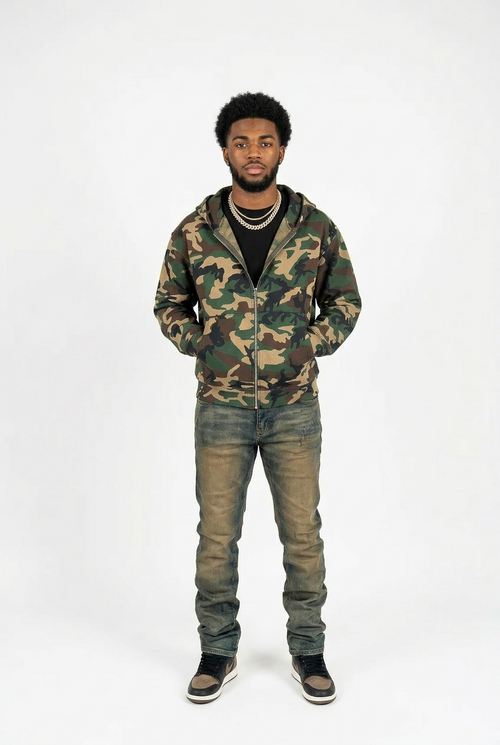 Camo Hoodie 450 GSM French Terry